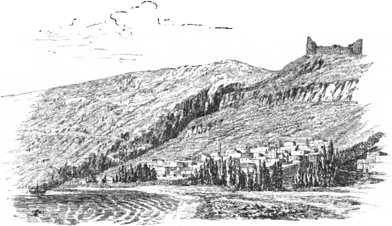 Adilcevaz Kalesi ve altındaki kasaba, 1897 tarihli gravür